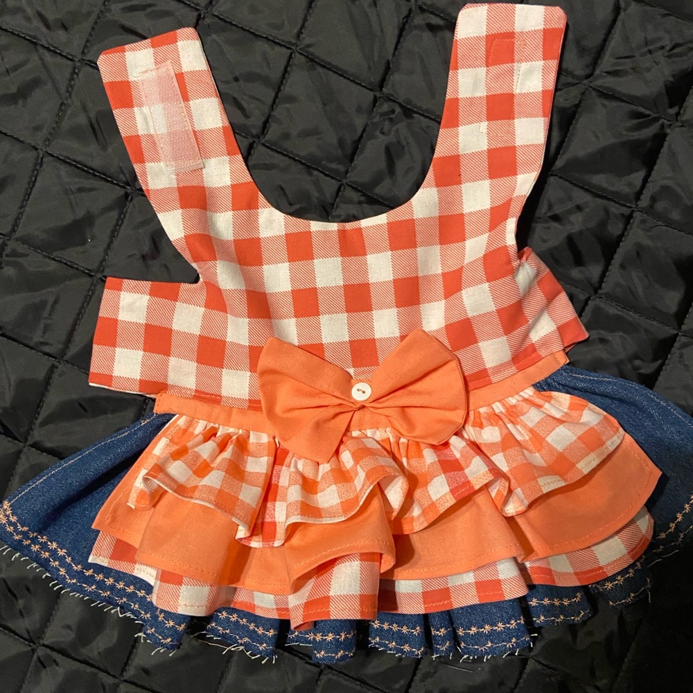 Plaid and Denim Small Dog Dress